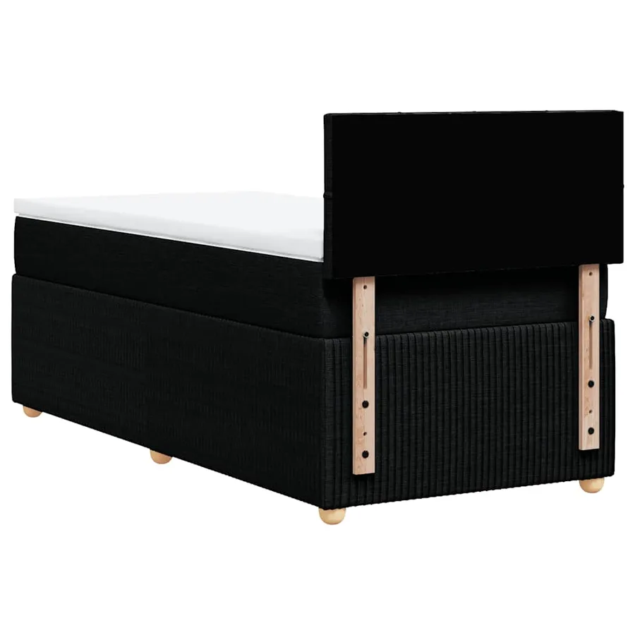 Sommier à lattes de lit avec matelas Noir 100x200 cm Tissu - 6