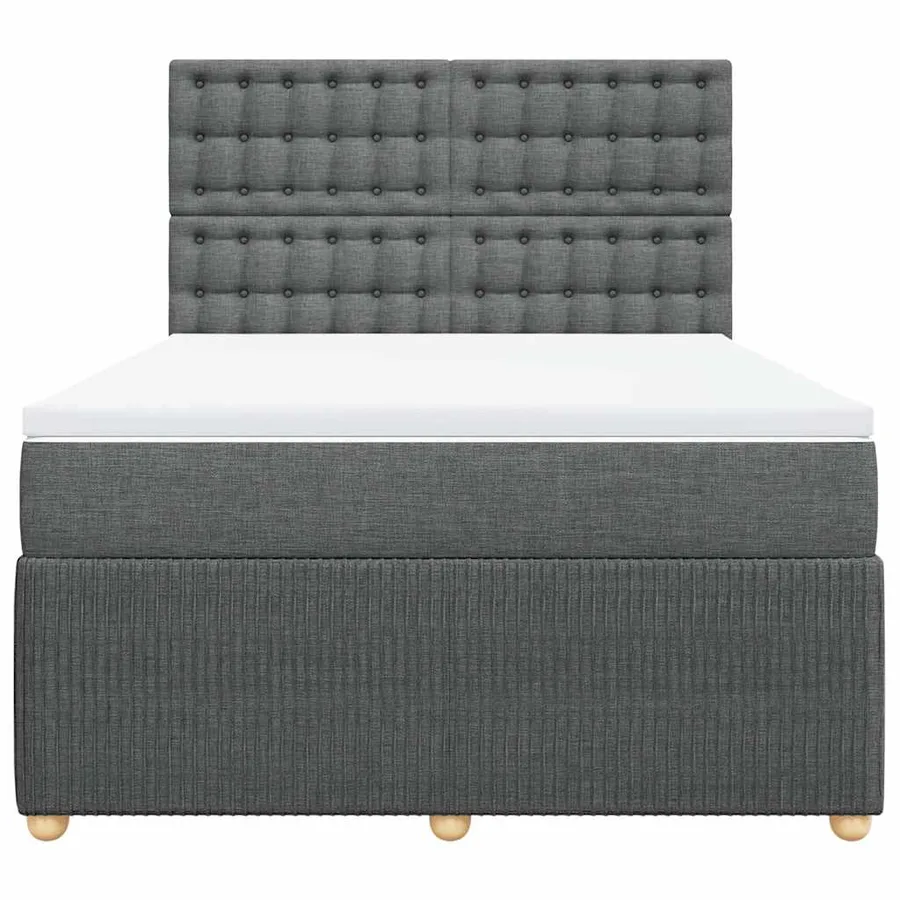 Sommier à lattes de lit avec matelas Gris foncé 160x200cm Tissu - 4