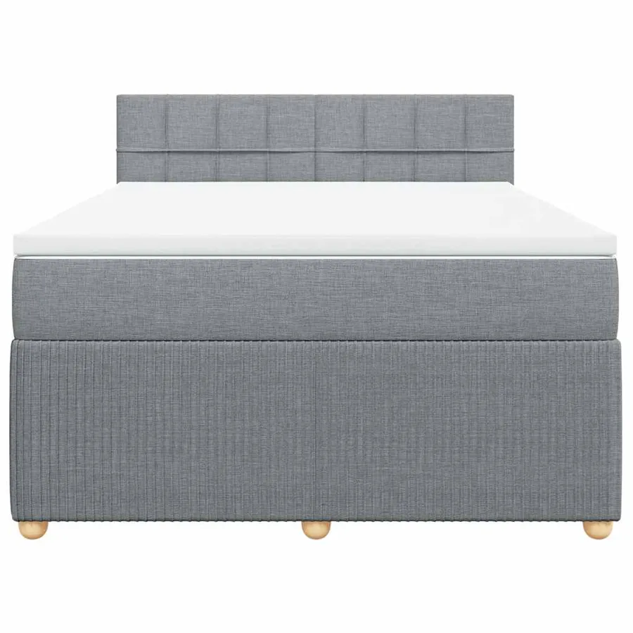 Sommier à lattes de lit avec matelas Gris clair 140x200cm Tissu - 4