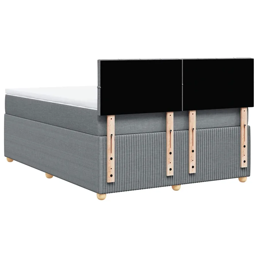 Sommier à lattes de lit avec matelas Gris clair 140x200cm Tissu - 6