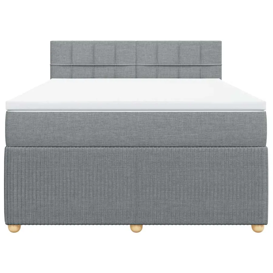 Sommier à lattes de lit avec matelas Gris clair 140x200cm Tissu - 7