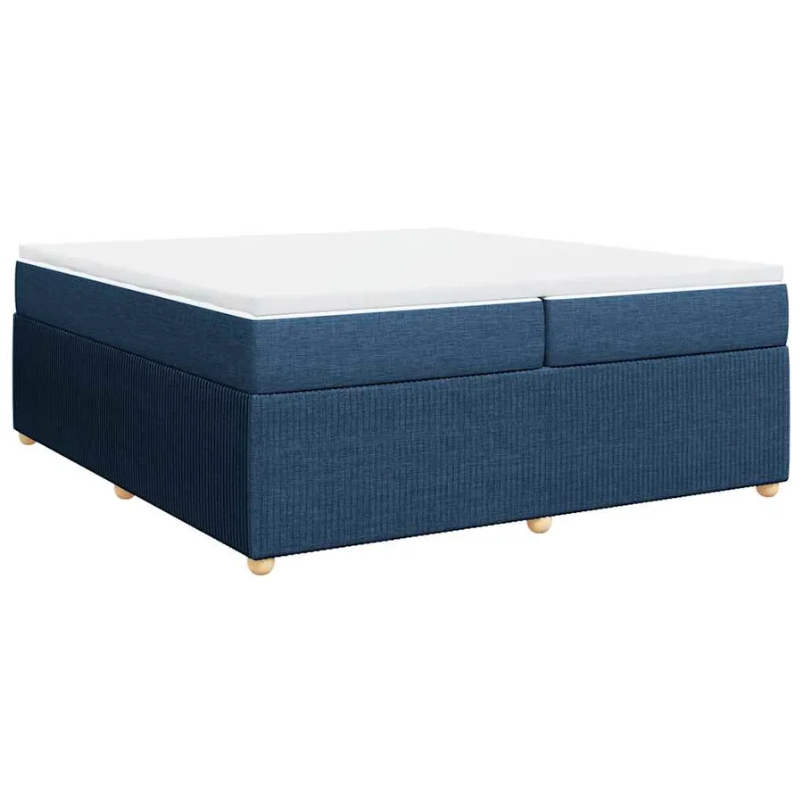 Sommier à lattes de lit avec matelas Bleu 200x200 cm Tissu - 2