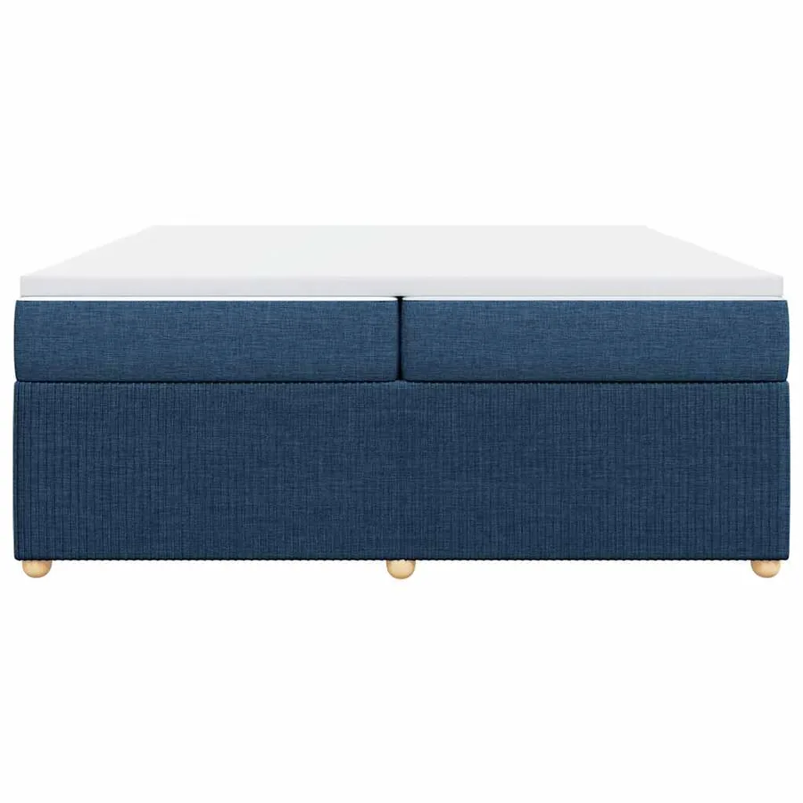 Sommier à lattes de lit avec matelas Bleu 200x200 cm Tissu - 4