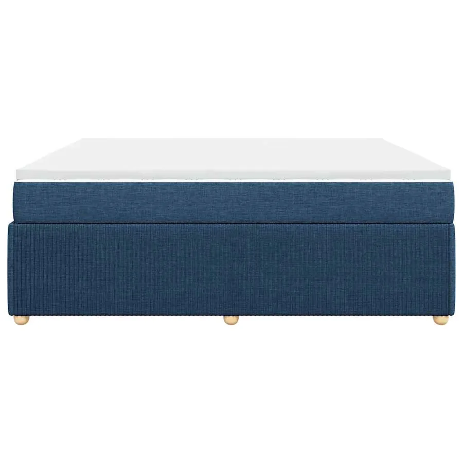 Sommier à lattes de lit avec matelas Bleu 200x200 cm Tissu - 5