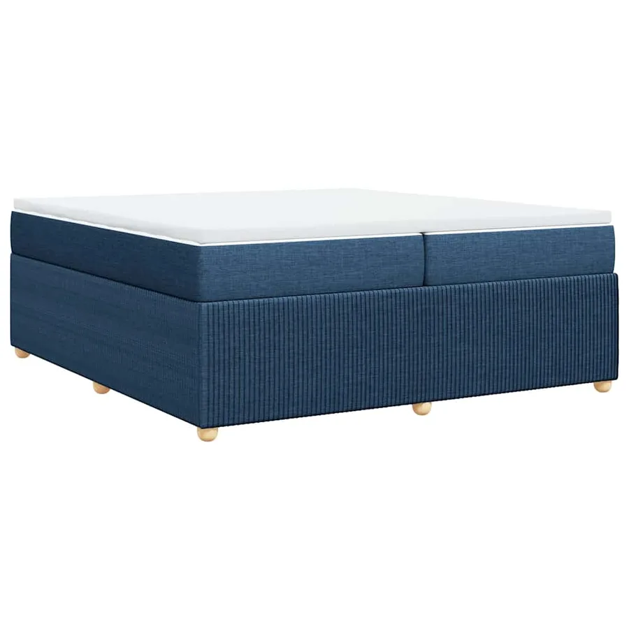 Sommier à lattes de lit avec matelas Bleu 200x200 cm Tissu - 6