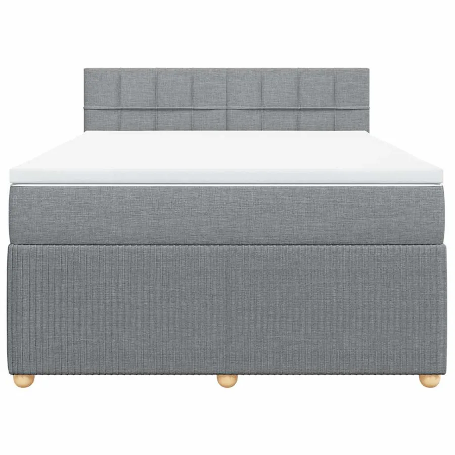 Sommier à lattes de lit avec matelas Gris clair 140x190cm Tissu - 4