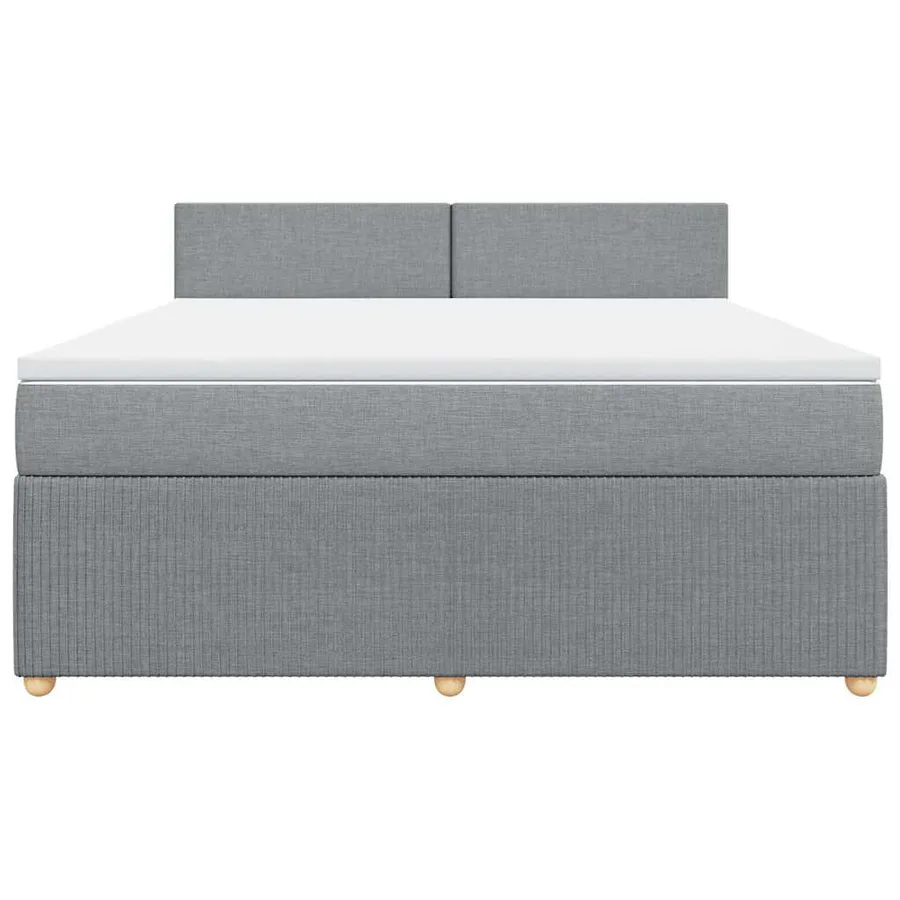 Sommier à lattes de lit avec matelas Gris clair 180x200cm Tissu - 4