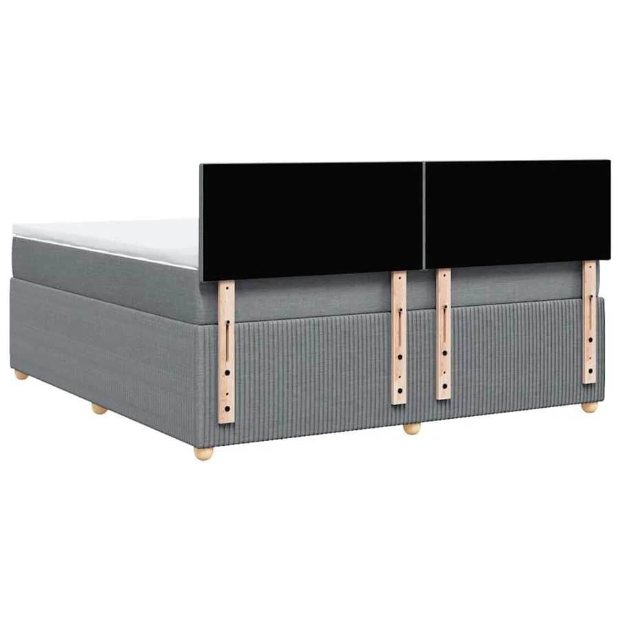 Sommier à lattes de lit avec matelas Gris clair 180x200cm Tissu - 6
