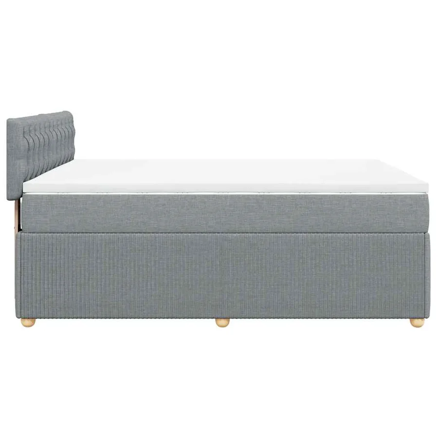 Sommier à lattes de lit avec matelas Gris clair 140x190cm Tissu - 5