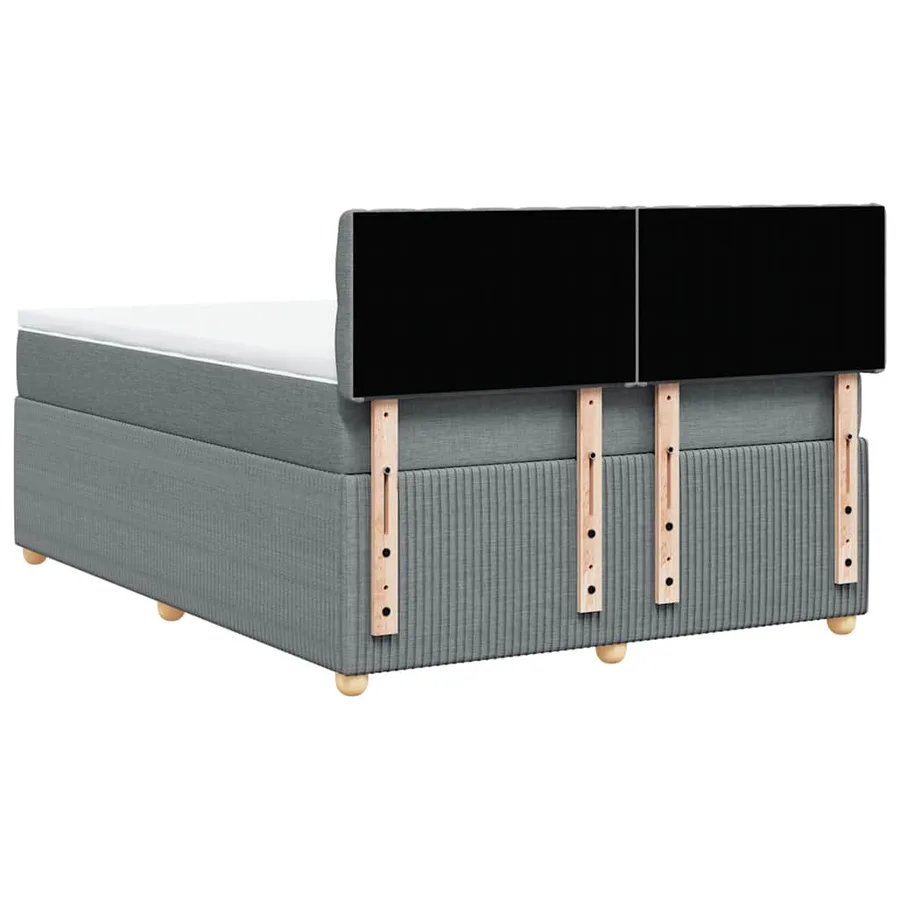 Sommier à lattes de lit avec matelas Gris clair 140x190cm Tissu - 6
