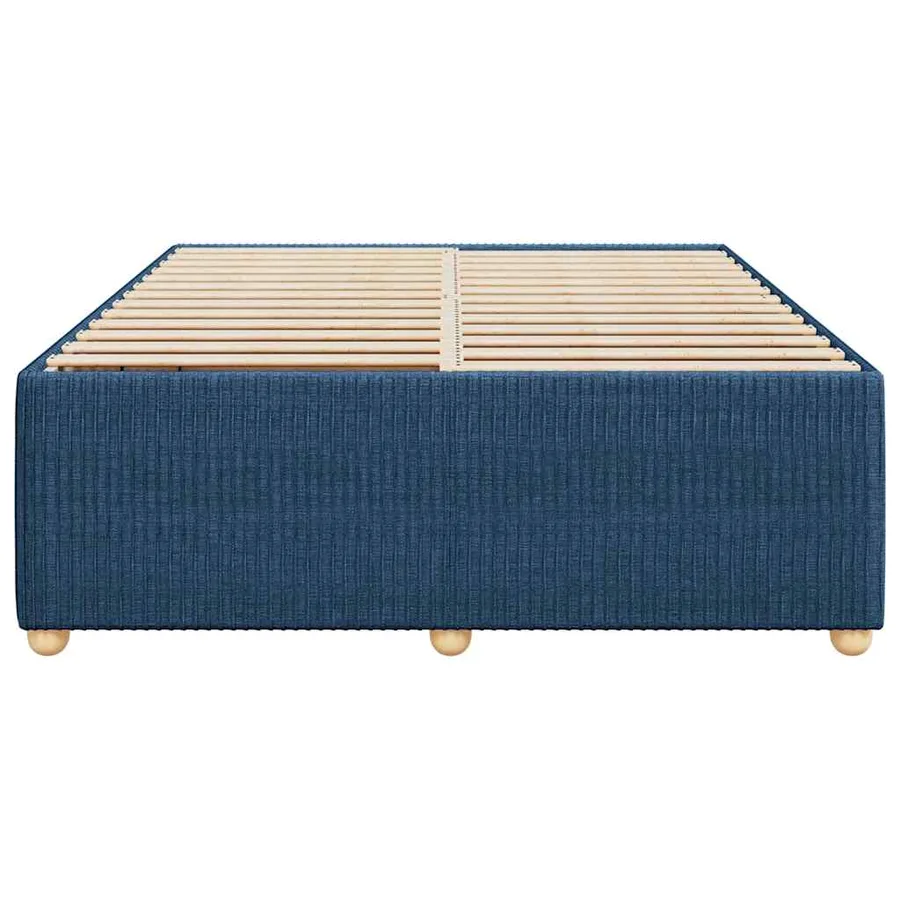 Cadre de lit sans matelas bleu 140x190 cm tissu - 4