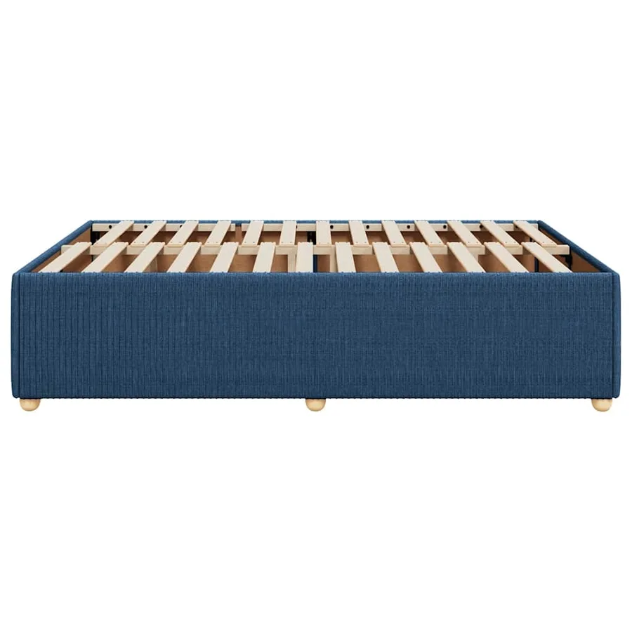 Cadre de lit sans matelas bleu 140x190 cm tissu - 5