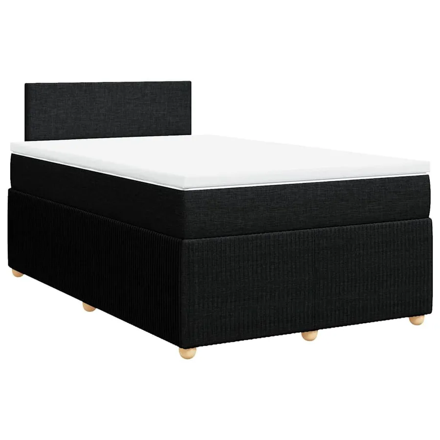 Sommier à lattes de lit avec matelas Noir 120x200 cm Tissu - 2