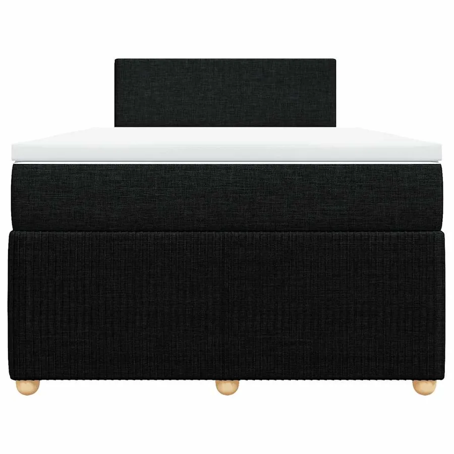 Sommier à lattes de lit avec matelas Noir 120x200 cm Tissu - 4