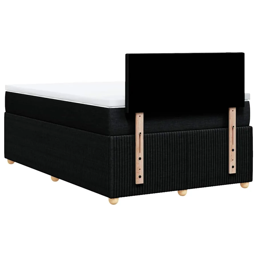 Sommier à lattes de lit avec matelas Noir 120x200 cm Tissu - 6