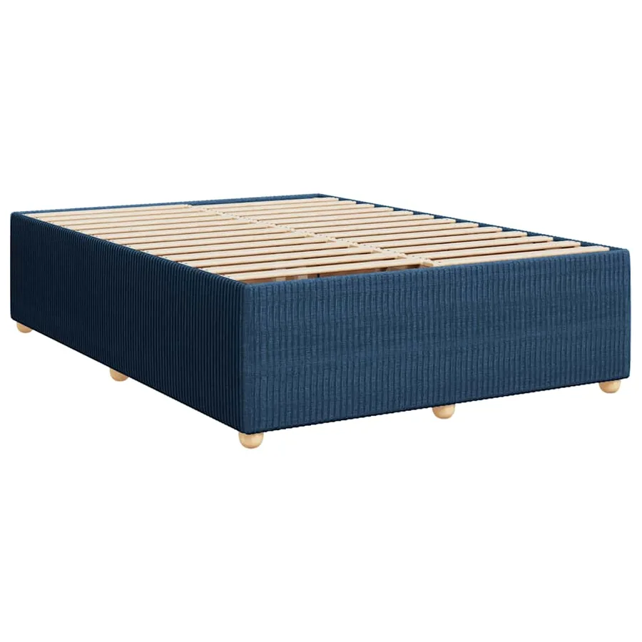 Cadre de lit sans matelas bleu 140x200 cm tissu - 3