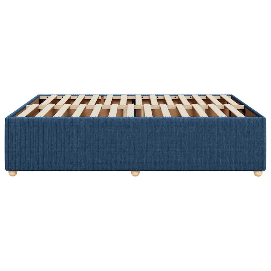 Cadre de lit sans matelas bleu 140x200 cm tissu - 5