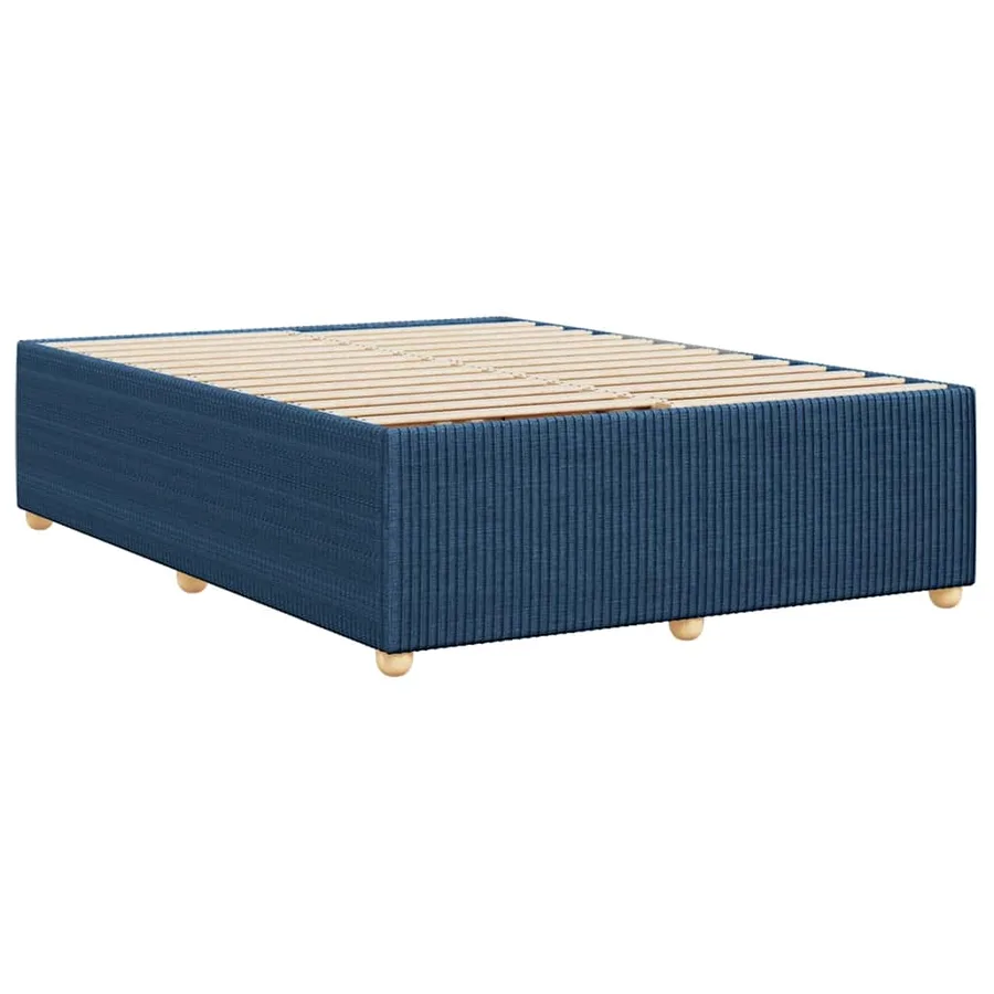 Cadre de lit sans matelas bleu 140x200 cm tissu - 6