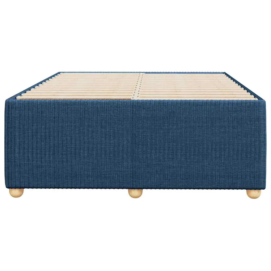 Cadre de lit sans matelas bleu 120x200 cm tissu - 4