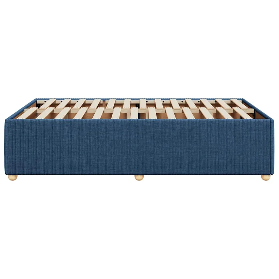 Cadre de lit sans matelas bleu 120x200 cm tissu - 5