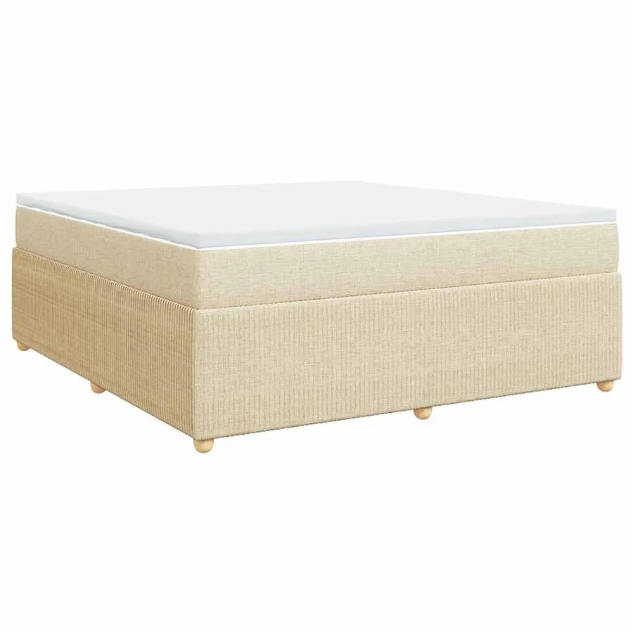 Sommier à lattes de lit avec matelas Crème 180x200 cm Tissu - 2