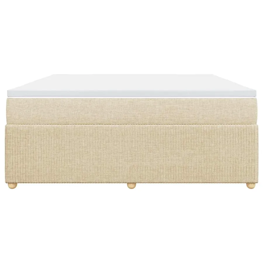 Sommier à lattes de lit avec matelas Crème 180x200 cm Tissu - 4