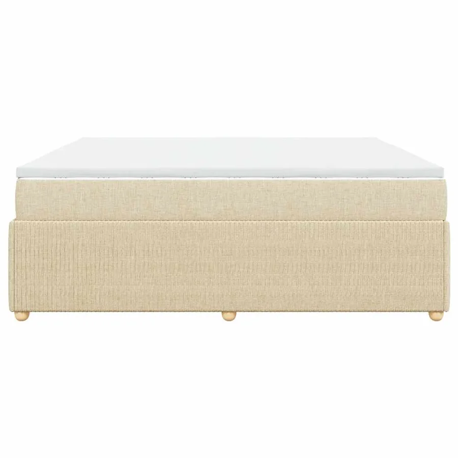 Sommier à lattes de lit avec matelas Crème 180x200 cm Tissu - 5
