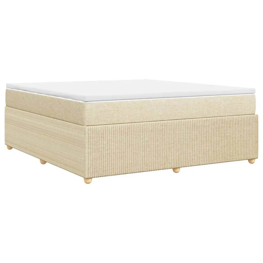 Sommier à lattes de lit avec matelas Crème 180x200 cm Tissu - 6