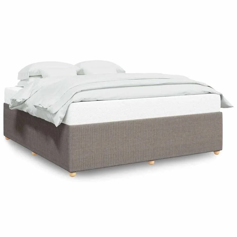 Cadre de lit sans matelas taupe 180x200 cm tissu - 2
