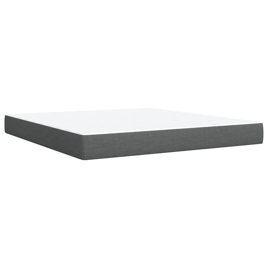 Sommier à lattes de lit avec matelas Gris foncé 180x200cm Tissu - 10