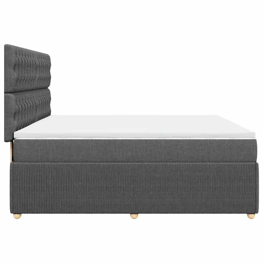 Sommier à lattes de lit avec matelas Gris foncé 180x200cm Tissu - 5