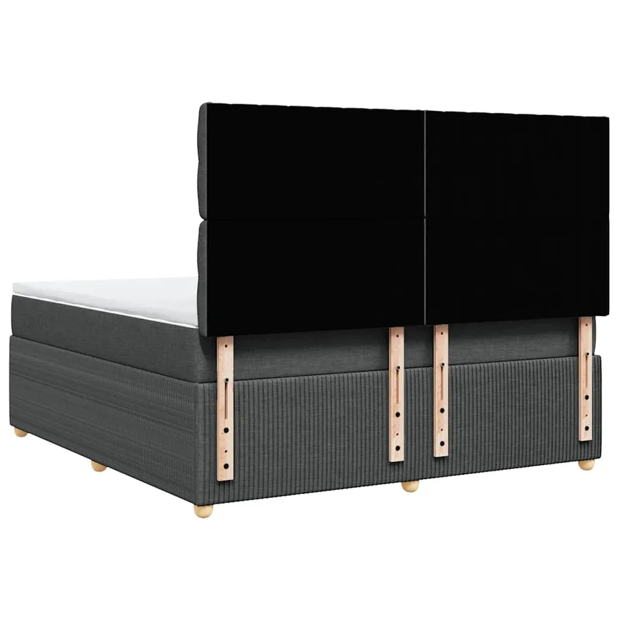 Sommier à lattes de lit avec matelas Gris foncé 180x200cm Tissu - 6
