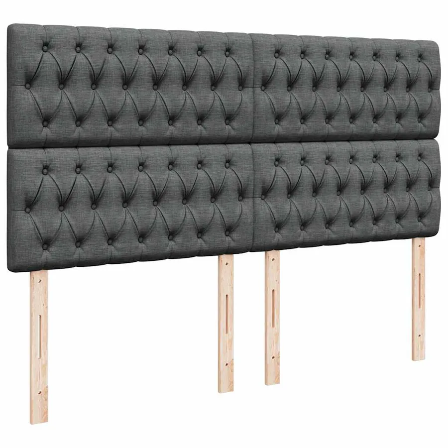Sommier à lattes de lit avec matelas Gris foncé 180x200cm Tissu - 7