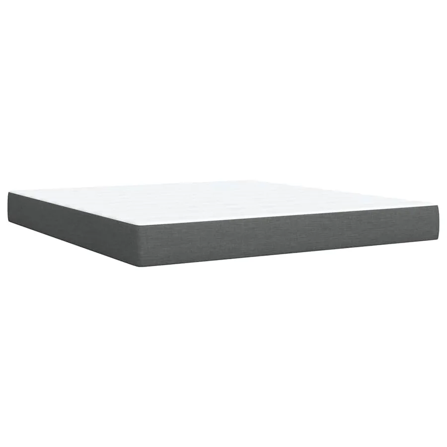 Sommier à lattes de lit avec matelas Gris foncé 180x200cm Tissu - 10