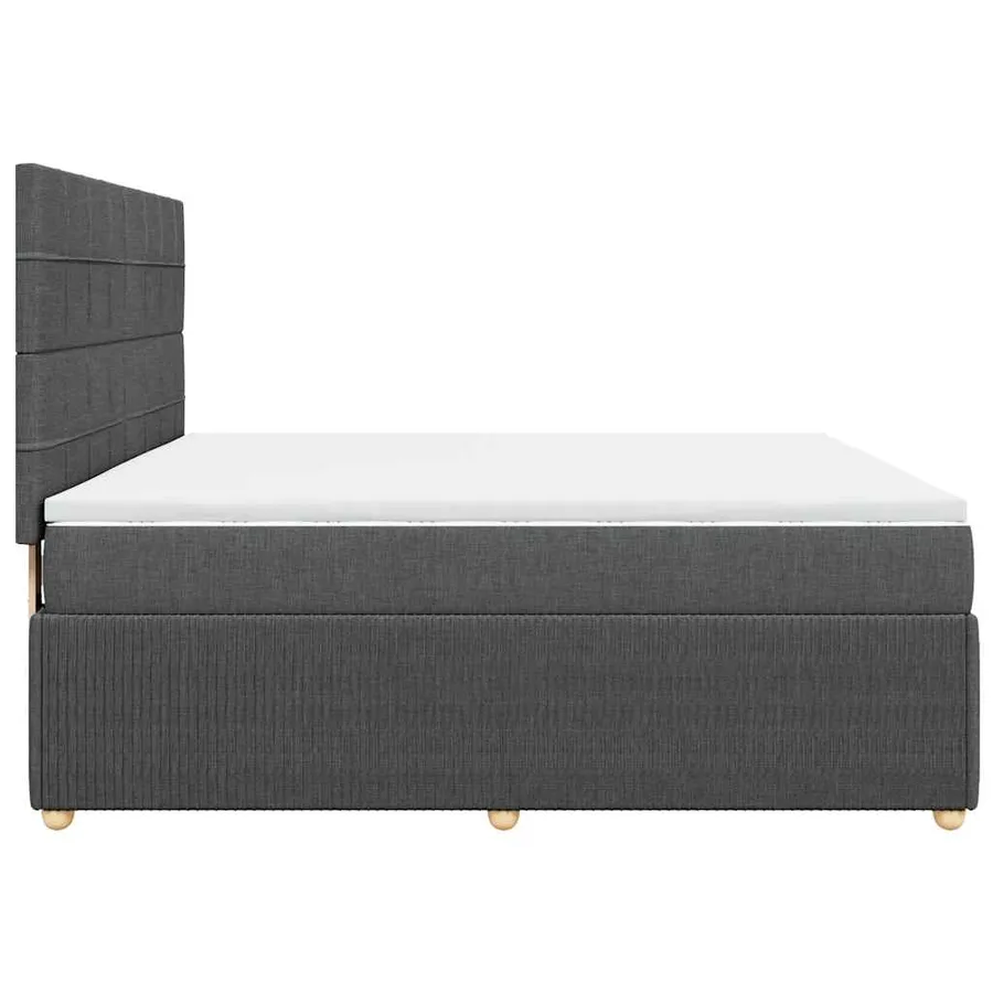 Sommier à lattes de lit avec matelas Gris foncé 180x200cm Tissu - 5
