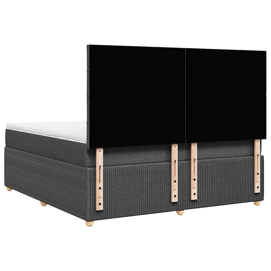 Sommier à lattes de lit avec matelas Gris foncé 180x200cm Tissu - 6