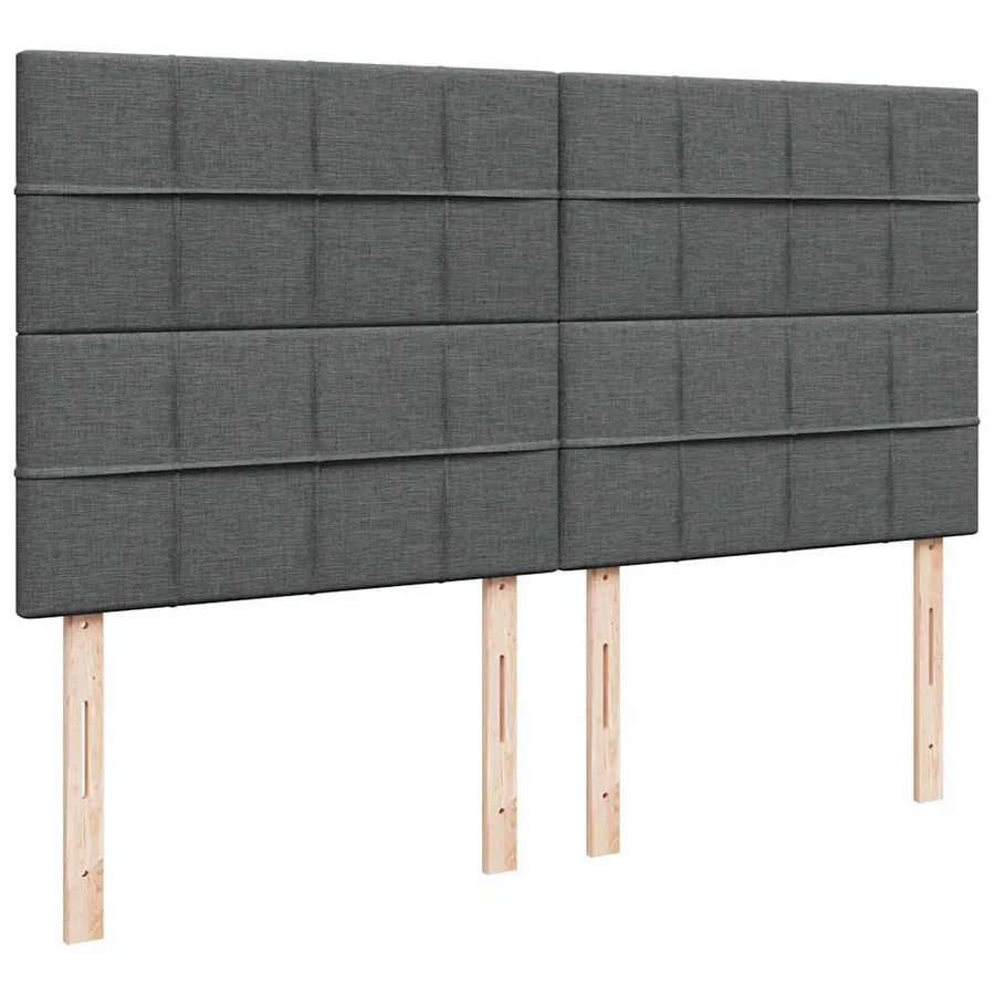 Sommier à lattes de lit avec matelas Gris foncé 180x200cm Tissu - 7