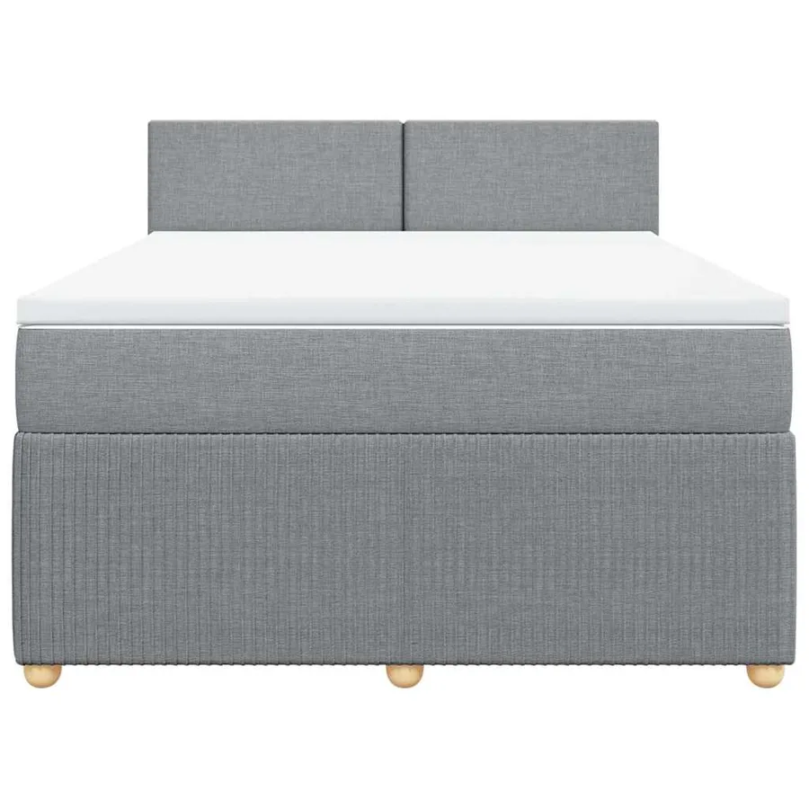 Sommier à lattes de lit avec matelas Gris clair 160x200cm Tissu - 4