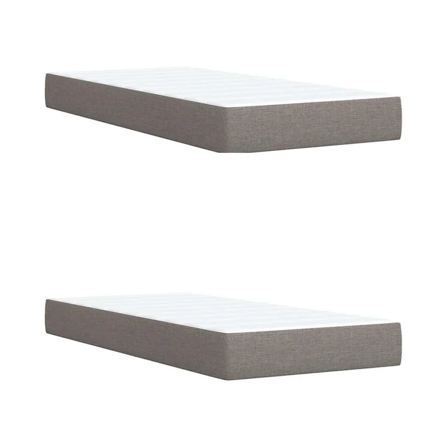 Sommier à lattes de lit avec matelas Taupe 200x200 cm Tissu - 10