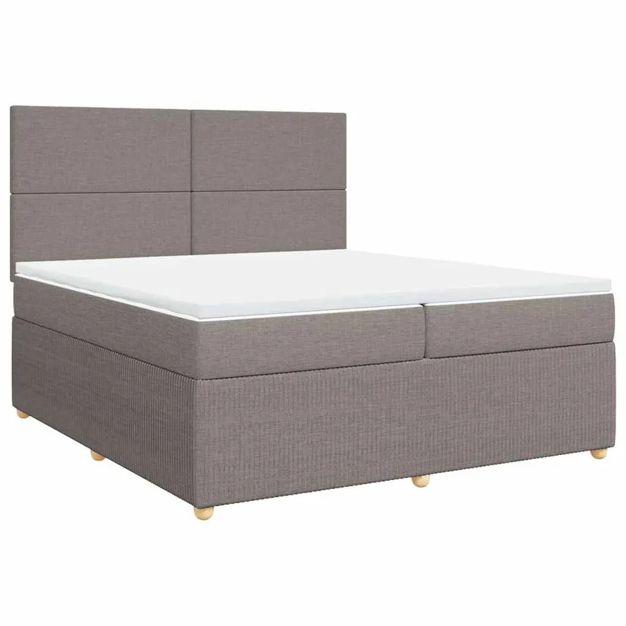 Sommier à lattes de lit avec matelas Taupe 200x200 cm Tissu - 2