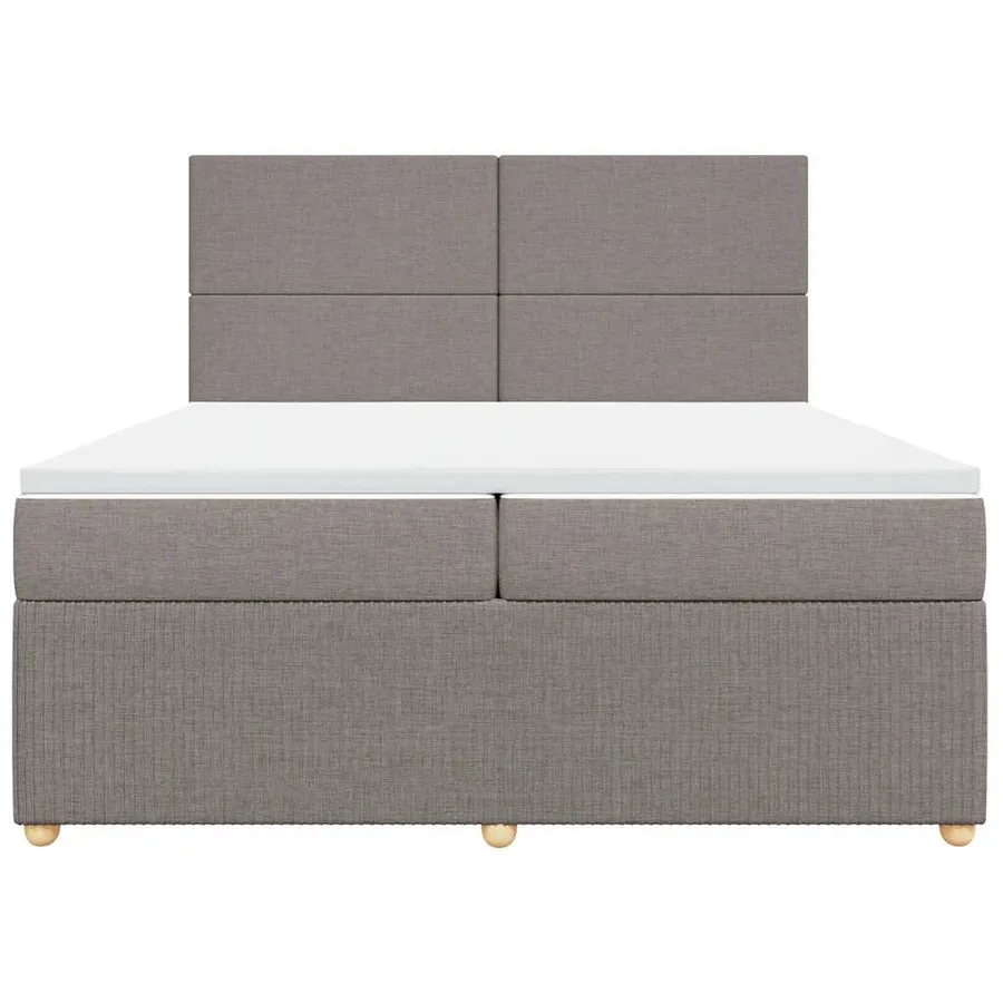 Sommier à lattes de lit avec matelas Taupe 200x200 cm Tissu - 4