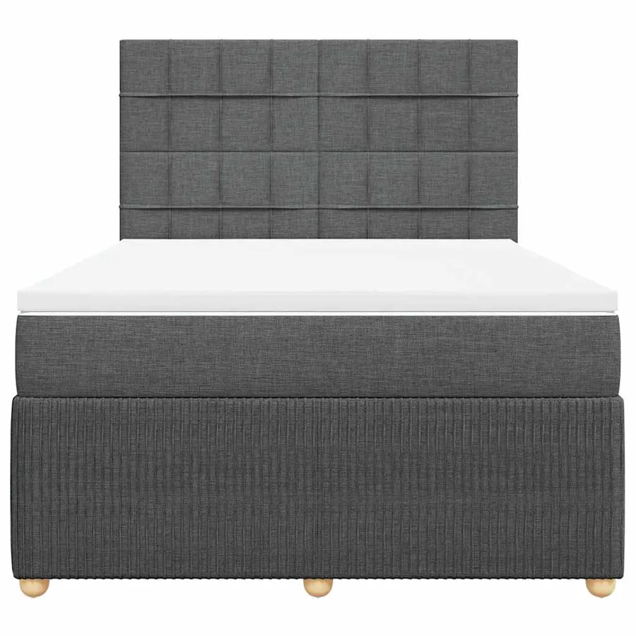 Sommier à lattes de lit avec matelas Gris foncé 140x190cm Tissu - 4