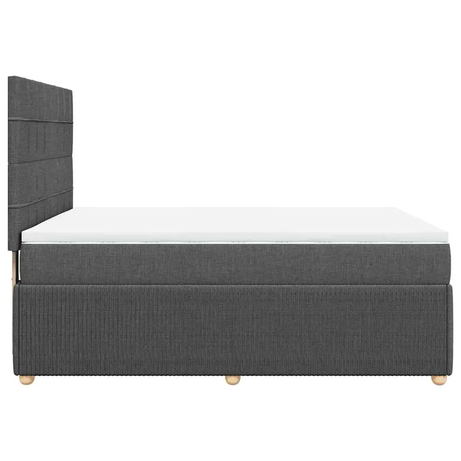 Sommier à lattes de lit avec matelas Gris foncé 140x190cm Tissu - 5