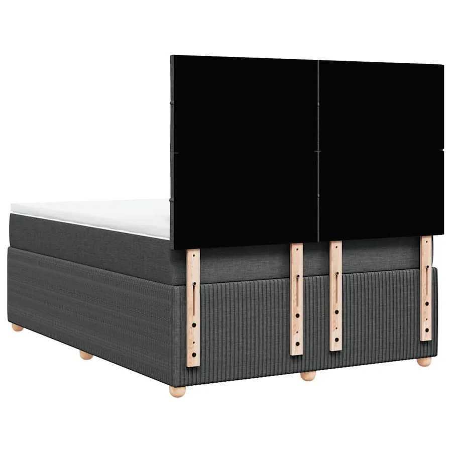 Sommier à lattes de lit avec matelas Gris foncé 140x190cm Tissu - 6