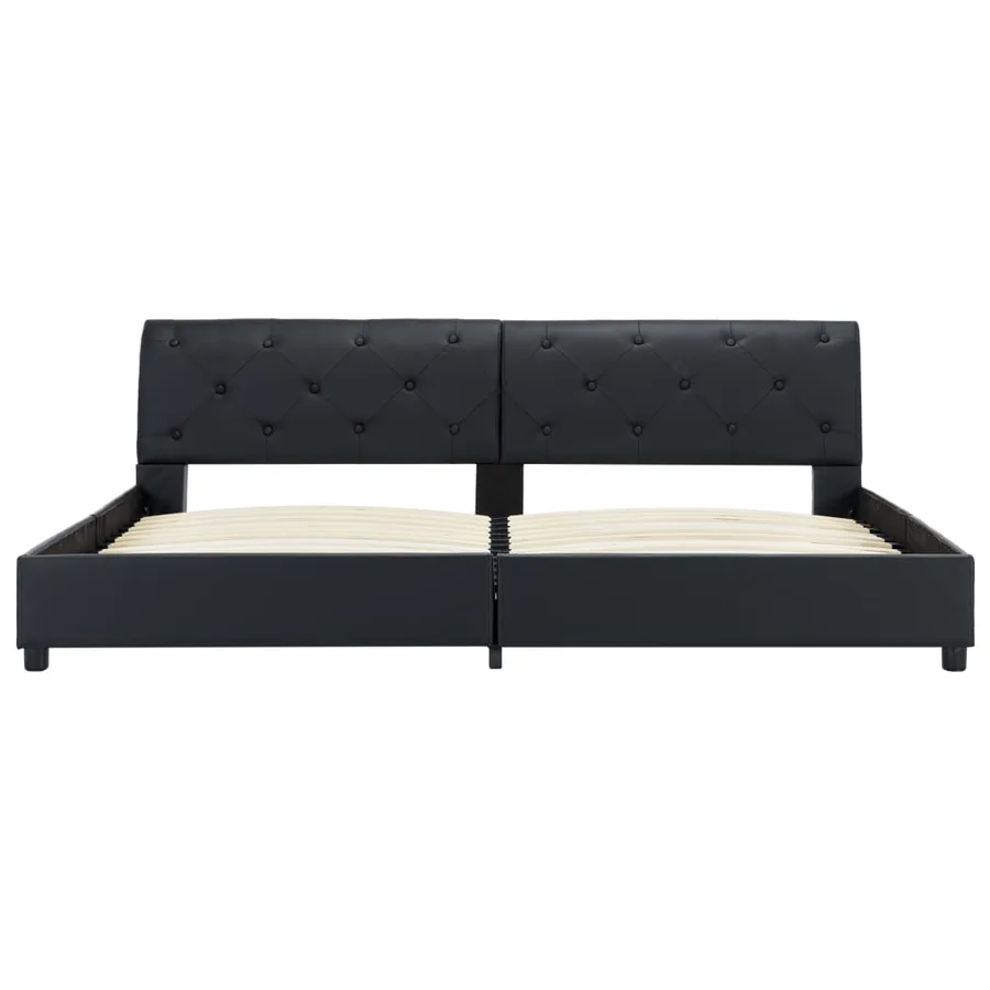 Cadre de lit Noir Similicuir 180x200 cm - 5