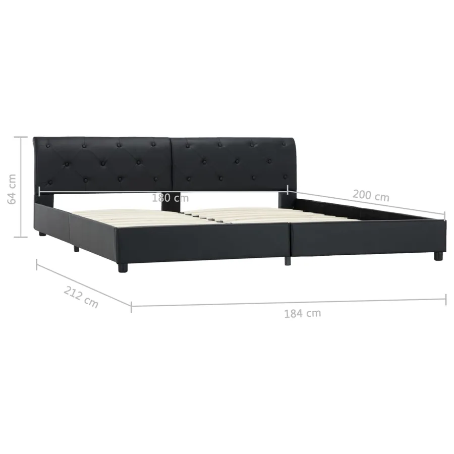 Cadre de lit Noir Similicuir 180x200 cm - 9