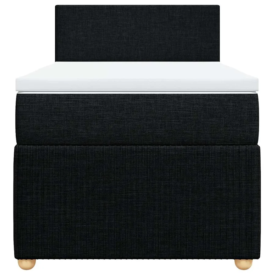 Sommier à lattes de lit et matelas Noir 80x200 cm Tissu - 4