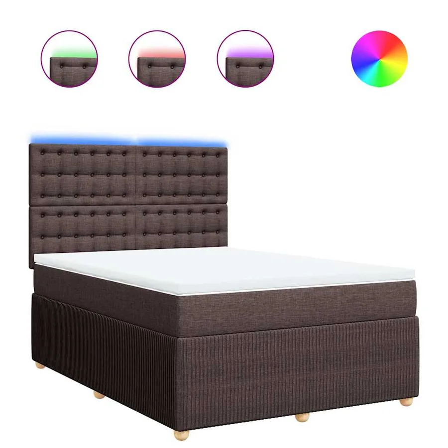 Sommier à lattes de lit avec matelas Marron foncé 140x200 cm - 2