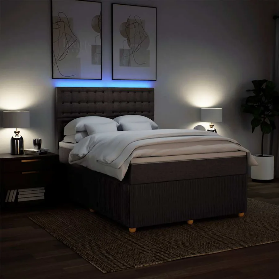 Sommier à lattes de lit avec matelas Marron foncé 140x200 cm - 4