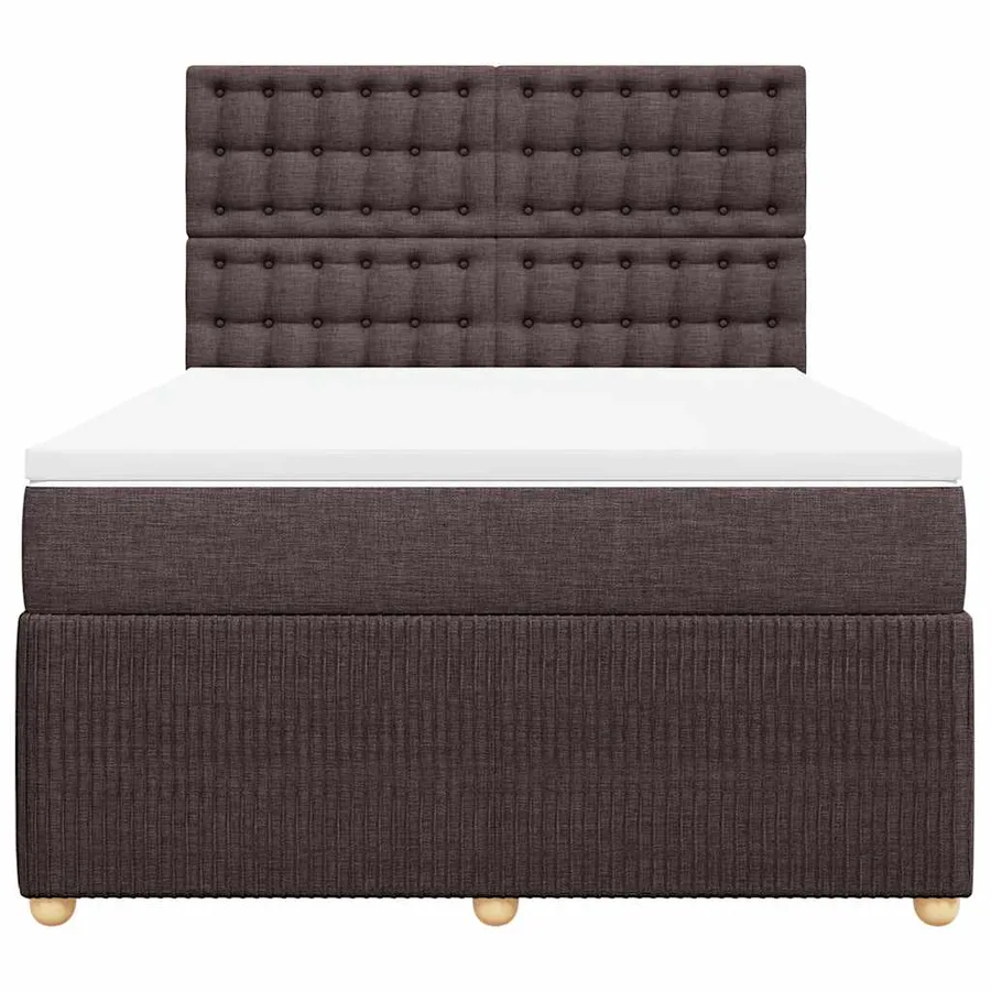 Sommier à lattes de lit avec matelas Marron foncé 140x200 cm - 6